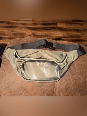 Boutique 9 Olive Green Men's Belt Bag with Clear Front Pocket